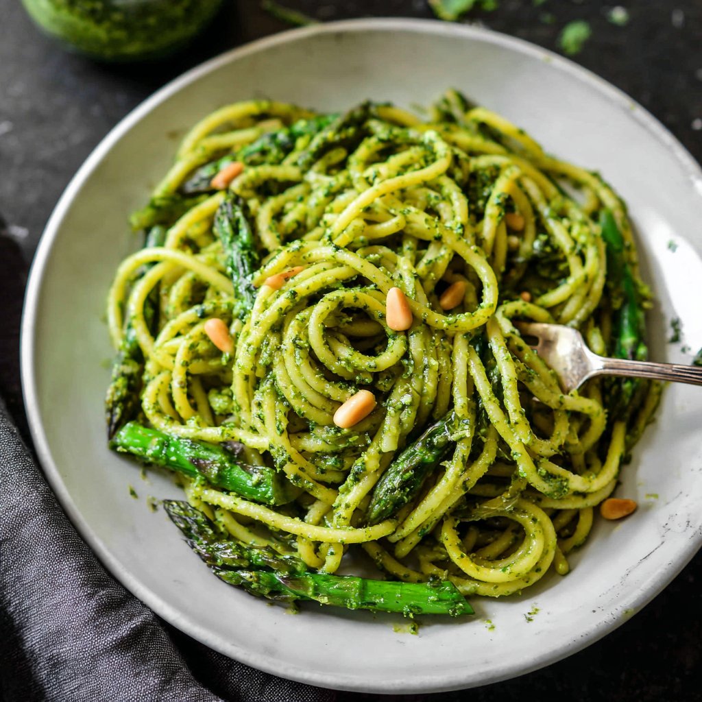 Asparagus Pesto Pasta Tangle