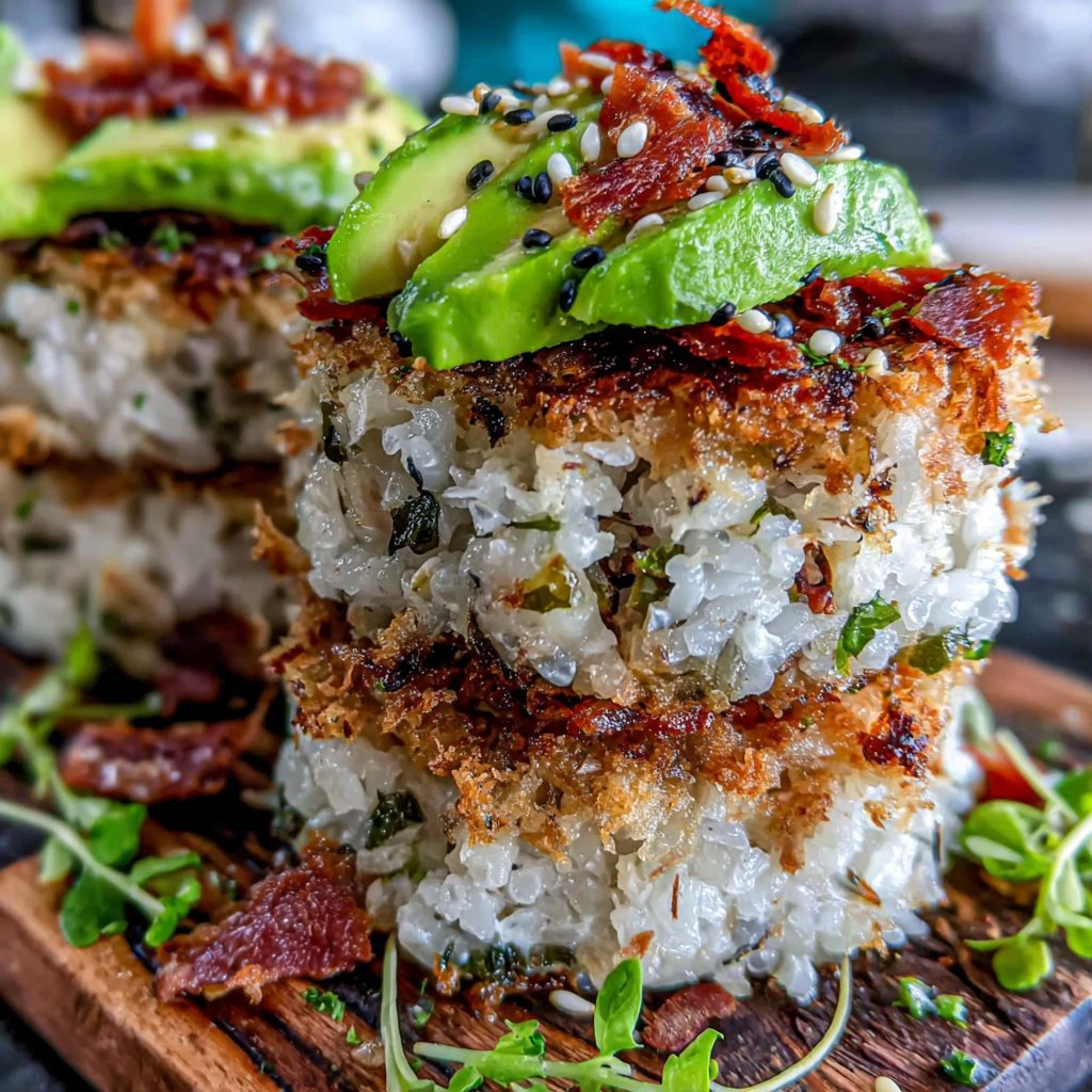 Tuna Rice Cake Stack