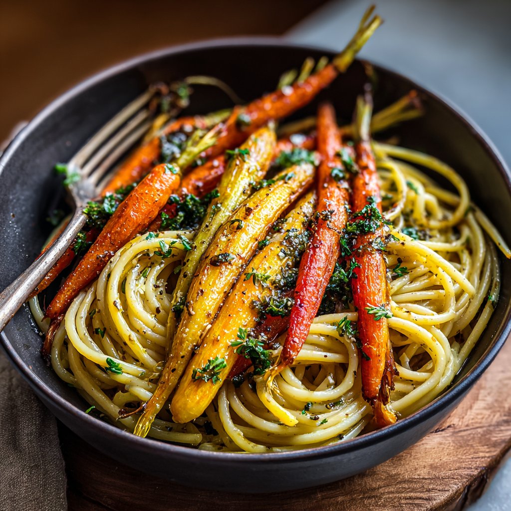 Pasta with Roasted Spring Carrots